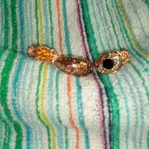 Three piece ring set rose gold over sterling silver